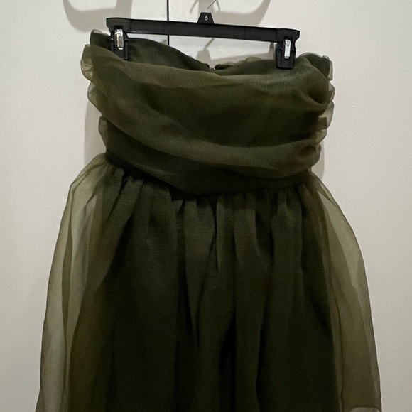 NWT Valeria Organza Dress - Olive Green - Picture 6 of 7